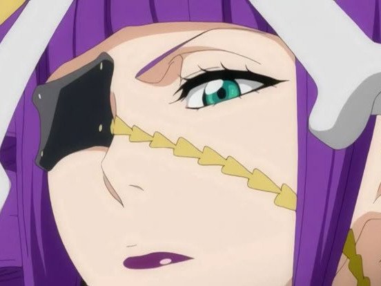 Sticker katen kyokotsu bleach cheveux violet yeux vert bandeau frange crane fic bloop par Bl0op