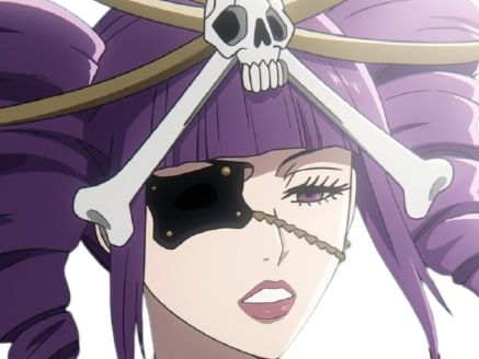 Sticker katen kyokotsu bleach cheveux violet yeux vert bandeau frange crane fic bloop par Bl0op