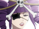katen kyokotsu bleach cheveux violet yeux vert bandeau frange crane fic bloop