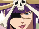 katen kyokotsu bleach cheveux violet yeux vert bandeau frange crane fic bloop