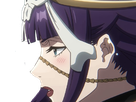 katen kyokotsu bleach cheveux violet yeux vert bandeau frange crane fic bloop