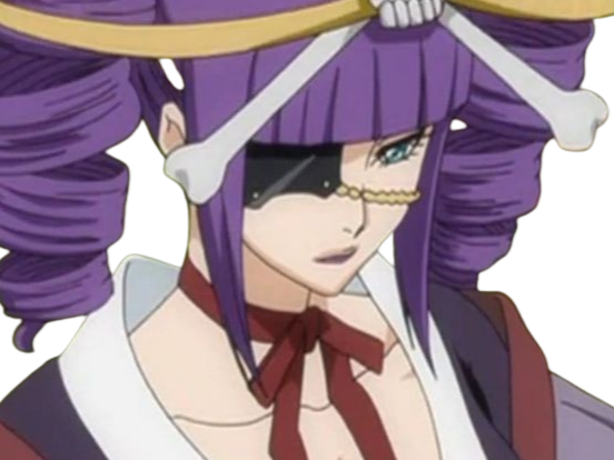 Sticker katen kyokotsu bleach cheveux violet yeux vert bandeau frange crane fic bloop par Bl0op