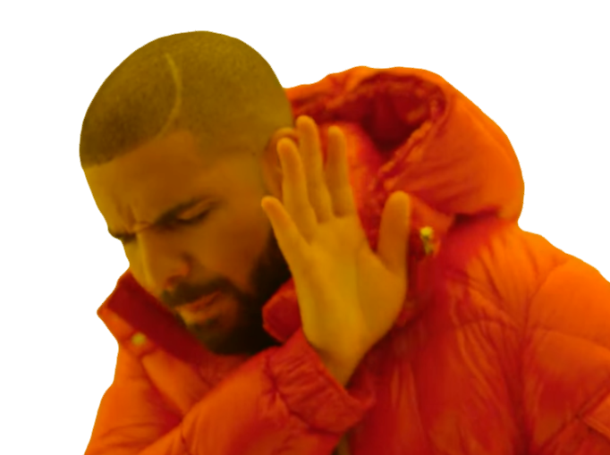 Sticker drake no non degout stop bloque recale recalage rap rappeur main doudoune transparent par OEO
