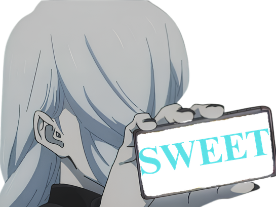 Sticker mei mei mei jujutsu kaisen jjk cheveux blanc yeux violet tresse ade adelaide vizard bloop sweet par Bl0op