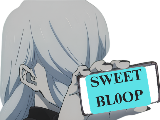 Sticker mei mei mei jujutsu kaisen jjk cheveux blanc yeux violet tresse ade adelaide vizard bloop sweet par Bl0op