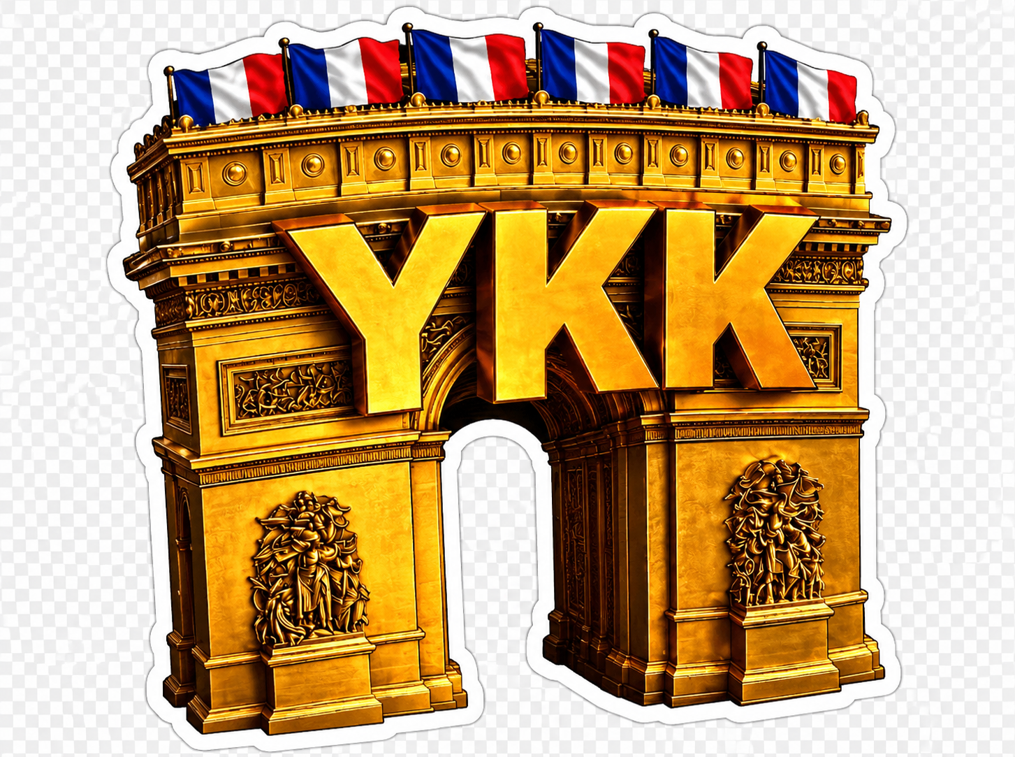 Sticker ykk gilets jaunes macron revolution yrr yorakekchose arc paris elysee rsasanglier yauraquelquechose blackblock lycee manif par kiproko