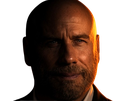john travolta acteur danseur americain chauve cinquantaine quinquagenaire barbe yeux bleus bg