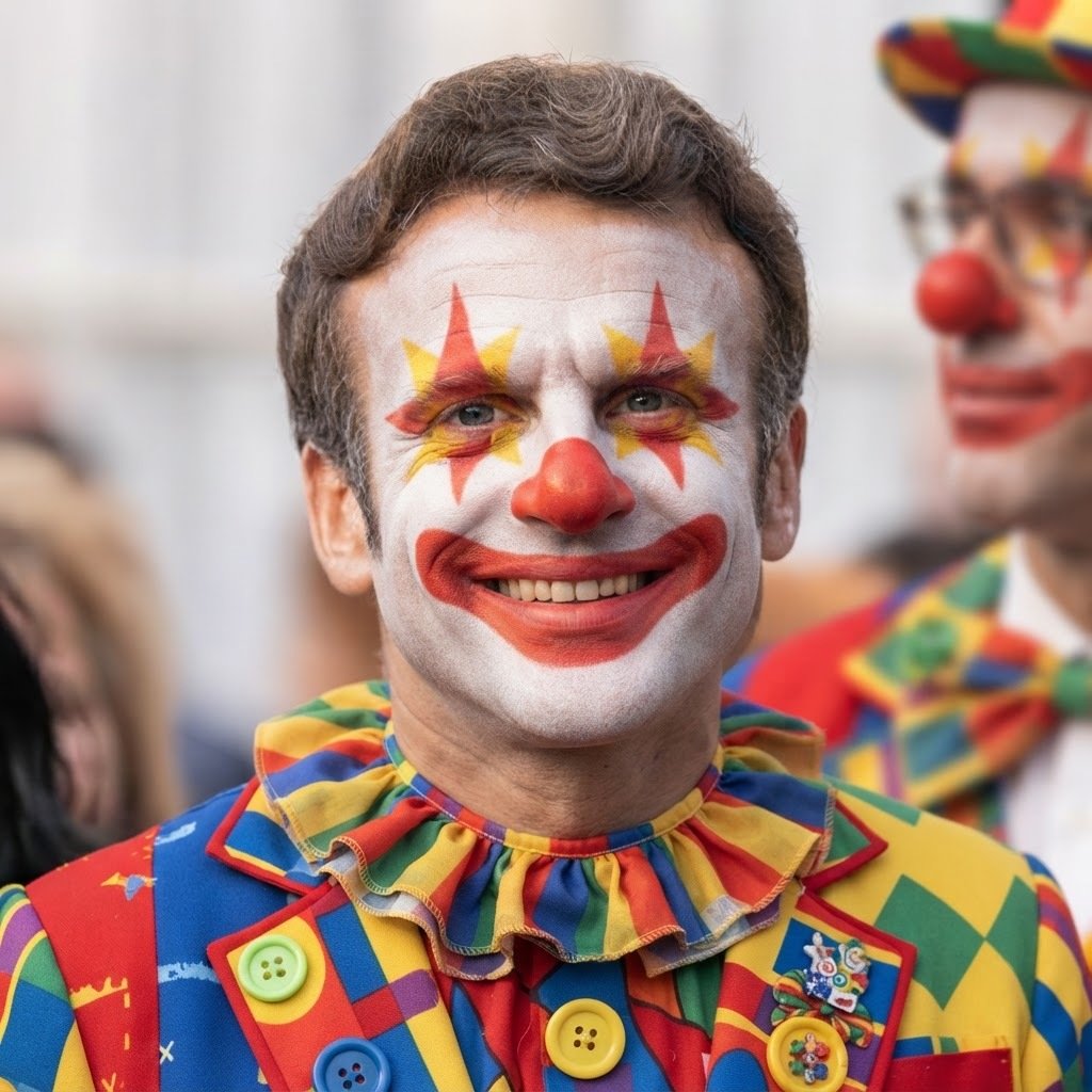 Sticker macron bigmac bigm 2026 clown par syrupballs