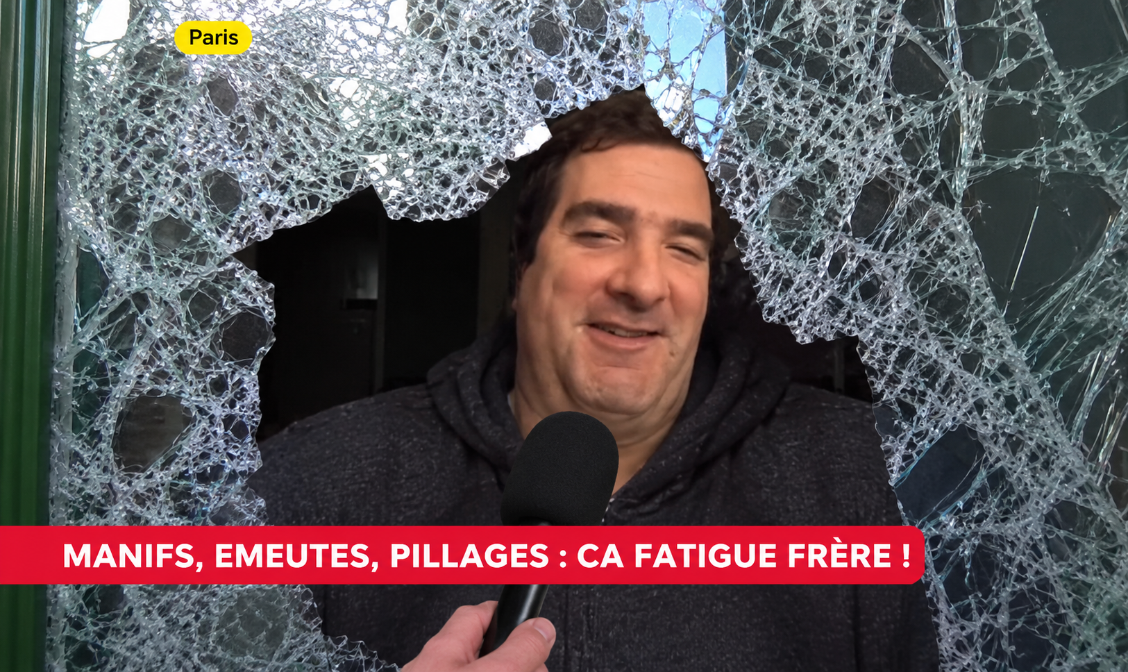 Sticker emeute commerce pillage razia vol vitre interview guerre guerrilla insurection pablo fatigue tete ouf par Ginatack