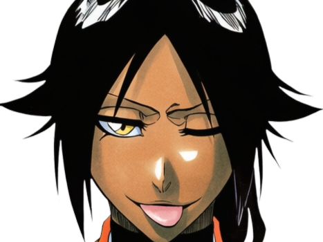 Sticker yoruichi shihouin bleach cheveux pourpre violet yeux jaune ambre peau mate desdemone dess fic bloop par Bl0op