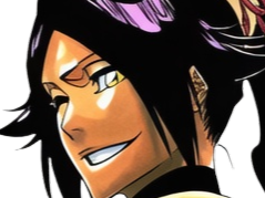 Sticker yoruichi shihouin bleach cheveux pourpre violet yeux jaune ambre peau mate desdemone dess fic bloop par Bl0op