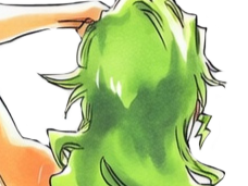 Sticker candice catnipp bleach cheveux yeux vert eclair tonnerre foudre electricite bronte fic bloop par Bl0op