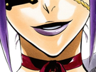 katen kyokotsu bleach cheveux violet yeux vert bandeau frange crane fic bloop