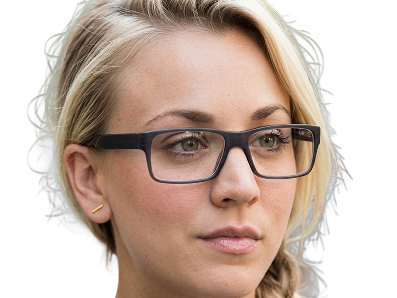 Sticker kaley cuoco actrice productrice executive mannequin americaine femme blonde yeux verts lunettes 2010s par Dark-63
