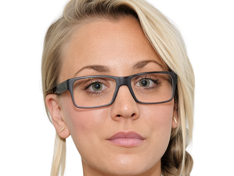 Sticker kaley cuoco actrice productrice executive mannequin americaine femme blonde yeux verts lunettes 2010s par Dark-63