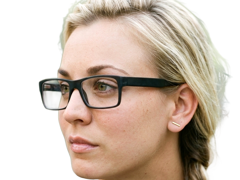 Sticker kaley cuoco actrice productrice executive mannequin americaine femme blonde yeux verts lunettes 2010s par Dark-63