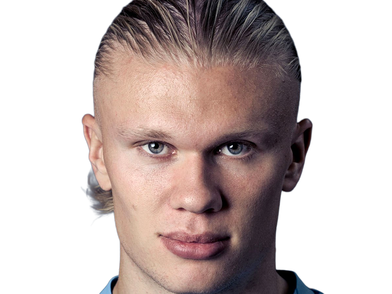 Sticker erling haaland haland braut cyborg homme sportif footballeur norvegien anglais blond yeux bleus vingtaine vingtenaire par Dark-63
