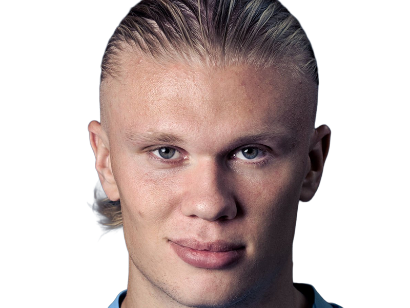 Sticker erling haaland haland braut cyborg homme sportif footballeur norvegien anglais blond yeux bleus vingtaine vingtenaire par Dark-63