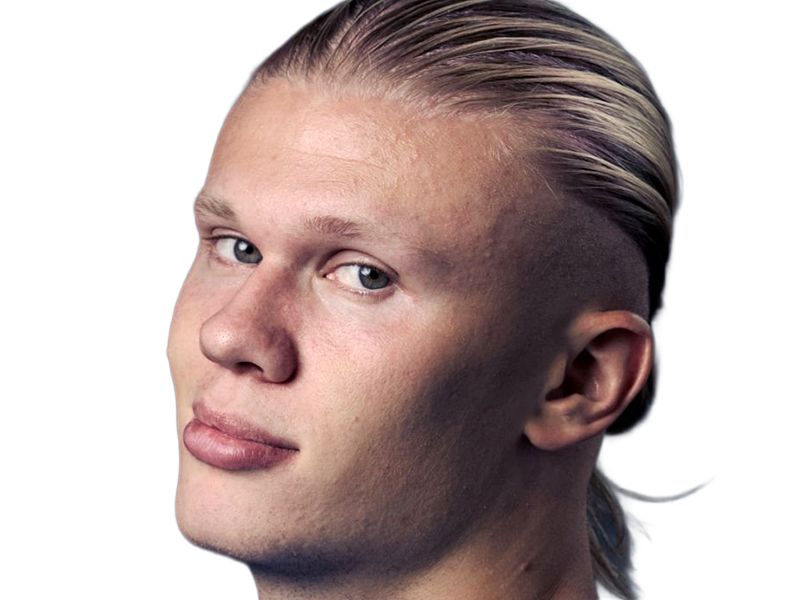 Sticker erling haaland haland braut cyborg homme sportif footballeur norvegien anglais blond yeux bleus vingtaine vingtenaire par Dark-63