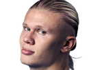 erling haaland haland braut cyborg homme sportif footballeur norvegien anglais blond yeux bleus vingtaine vingtenaire