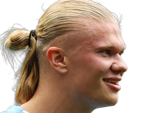 Sticker erling haaland haland braut cyborg homme sportif footballeur norvegien anglais blond yeux bleus vingtaine vingtenaire par Dark-63