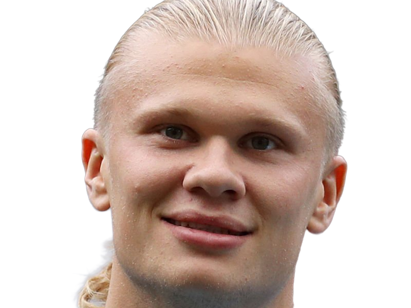 Sticker erling haaland haland braut cyborg homme sportif footballeur norvegien anglais blond yeux bleus vingtaine vingtenaire par Dark-63