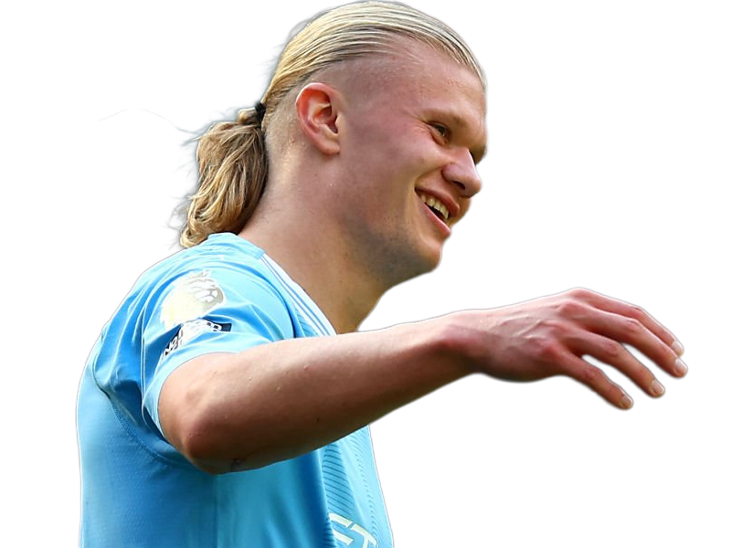 Sticker erling haaland haland braut cyborg homme sportif footballeur norvegien anglais blond yeux bleus vingtaine vingtenaire par Dark-63