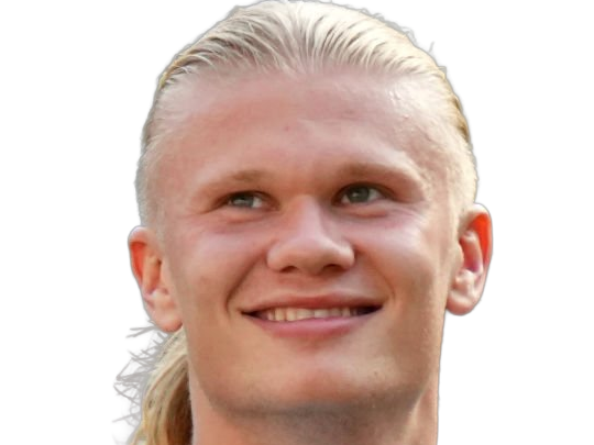 Sticker erling haaland haland braut cyborg homme sportif footballeur norvegien anglais blond yeux bleus vingtaine vingtenaire par Dark-63