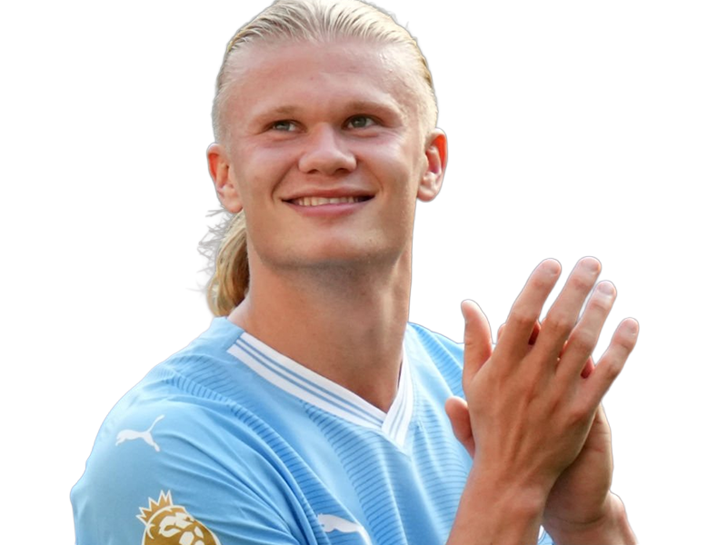 Sticker erling haaland haland braut cyborg homme sportif footballeur norvegien anglais blond yeux bleus vingtaine vingtenaire par Dark-63