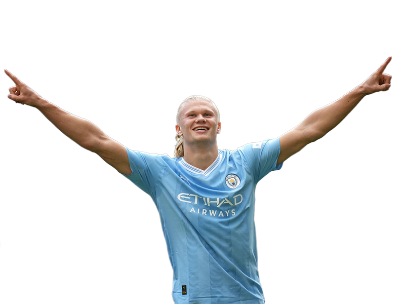 Sticker erling haaland haland braut cyborg homme sportif footballeur norvegien anglais blond yeux bleus vingtaine vingtenaire par Dark-63