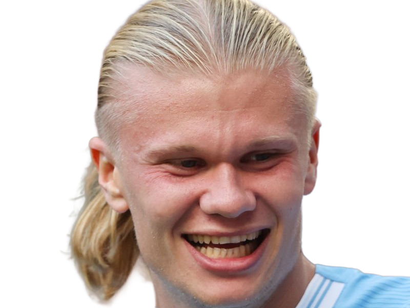 Sticker erling haaland haland braut cyborg homme sportif footballeur norvegien anglais blond yeux bleus vingtaine vingtenaire par Dark-63