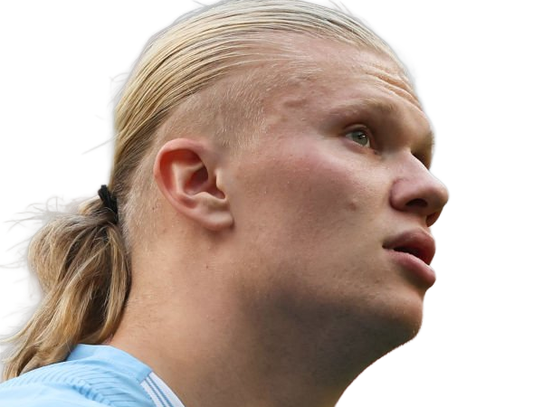Sticker erling haaland haland braut cyborg homme sportif footballeur norvegien anglais blond yeux bleus vingtaine vingtenaire par Dark-63