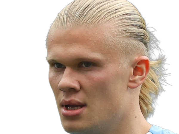 Sticker erling haaland haland braut cyborg homme sportif footballeur norvegien anglais blond yeux bleus vingtaine vingtenaire par Dark-63