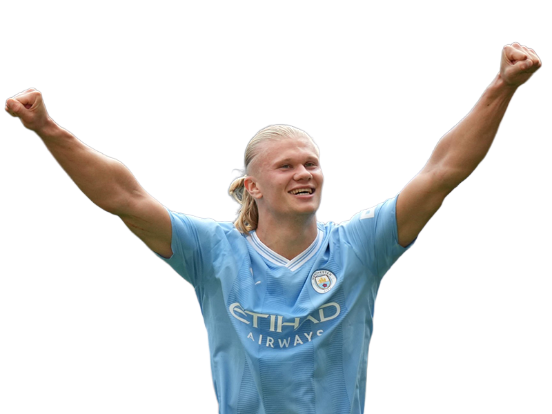 Sticker erling haaland haland braut cyborg homme sportif footballeur norvegien anglais blond yeux bleus vingtaine vingtenaire par Dark-63