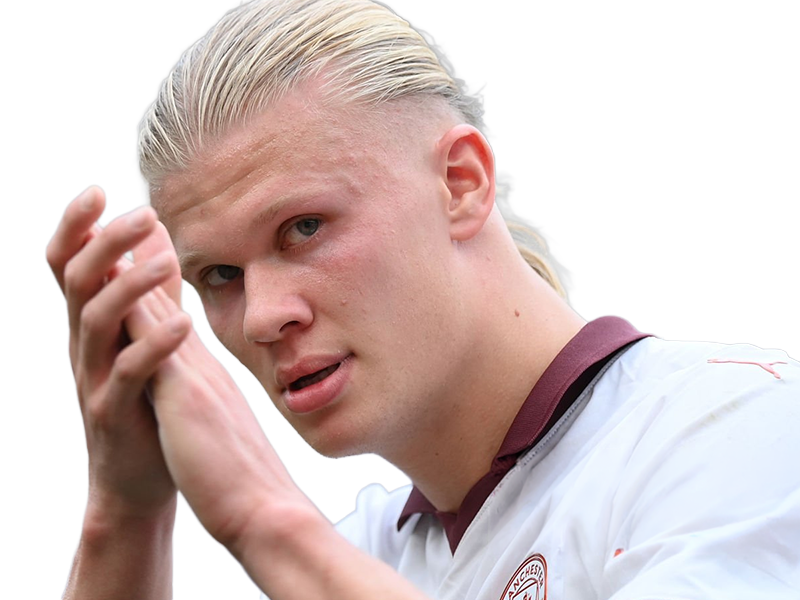 Sticker erling haaland haland braut cyborg homme sportif footballeur norvegien anglais blond yeux bleus vingtaine vingtenaire par Dark-63