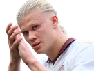 erling haaland haland braut cyborg homme sportif footballeur norvegien anglais blond yeux bleus vingtaine vingtenaire