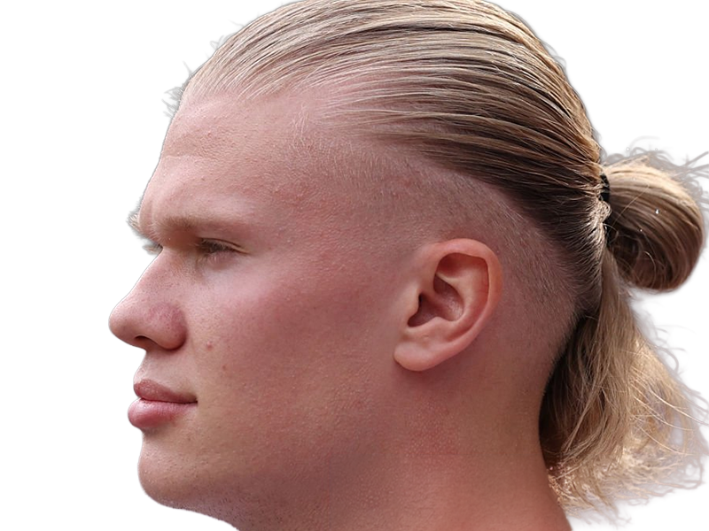 Sticker erling haaland haland braut cyborg homme sportif footballeur norvegien anglais blond yeux bleus vingtaine vingtenaire par Dark-63