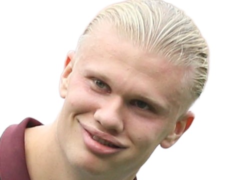 Sticker erling haaland haland braut cyborg homme sportif footballeur norvegien anglais blond yeux bleus vingtaine vingtenaire par Dark-63