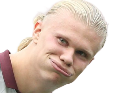 Sticker erling haaland haland braut cyborg homme sportif footballeur norvegien anglais blond yeux bleus vingtaine vingtenaire par Dark-63