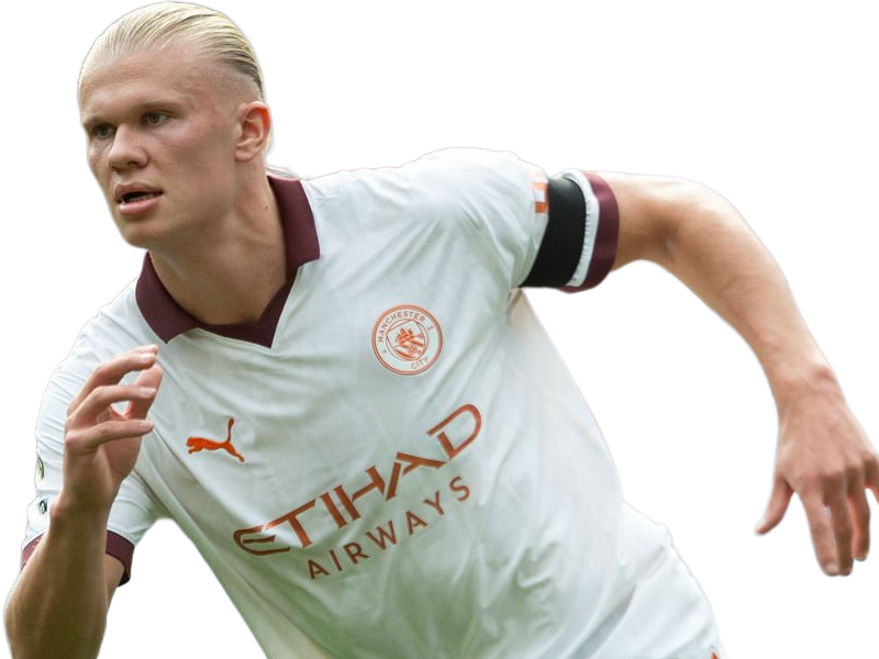 Sticker erling haaland haland braut cyborg homme sportif footballeur norvegien anglais blond yeux bleus vingtaine vingtenaire par Dark-63