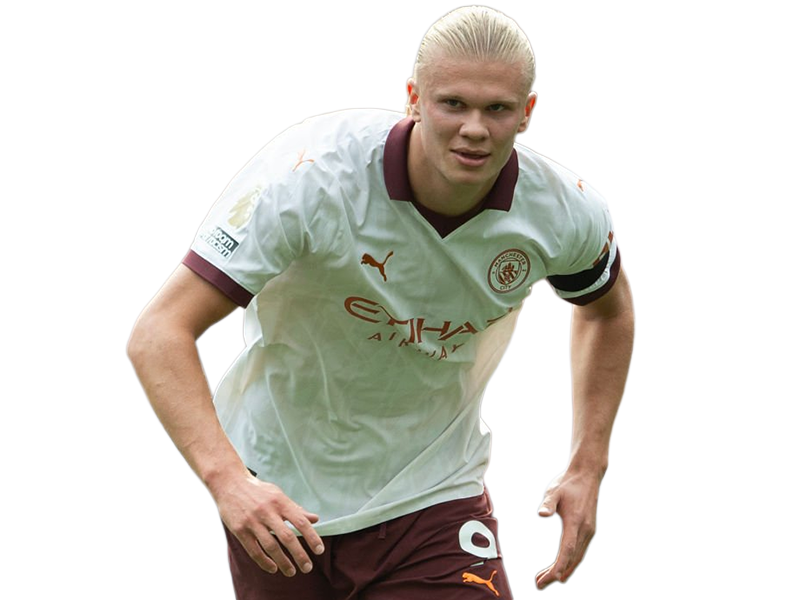 Sticker erling haaland haland braut cyborg homme sportif footballeur norvegien anglais blond yeux bleus vingtaine vingtenaire par Dark-63