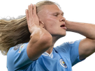 erling haaland haland braut cyborg homme sportif footballeur norvegien anglais blond yeux bleus vingtaine vingtenaire