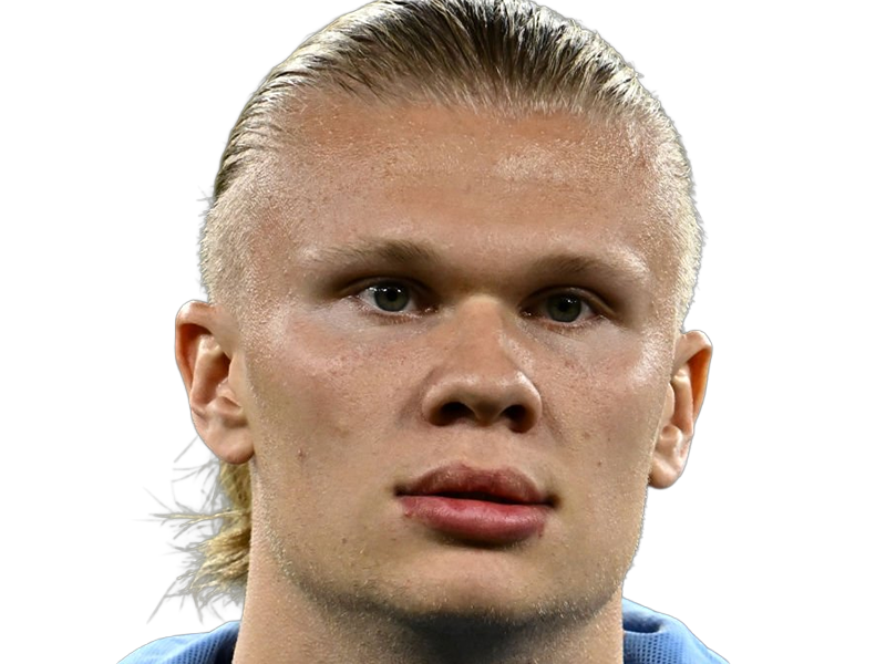 Sticker erling haaland haland braut cyborg homme sportif footballeur norvegien anglais blond yeux bleus vingtaine vingtenaire par Dark-63