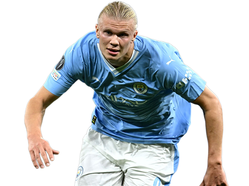 Sticker erling haaland haland braut cyborg homme sportif footballeur norvegien anglais blond yeux bleus vingtaine vingtenaire par Dark-63