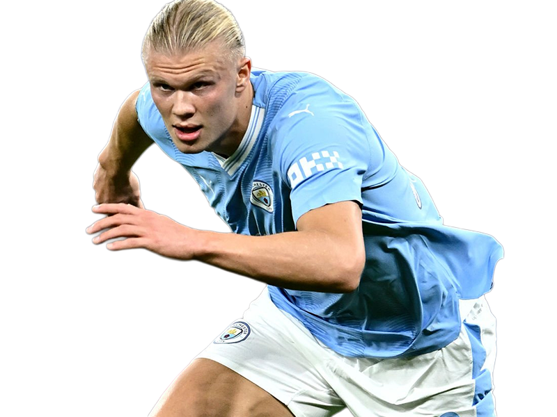 Sticker erling haaland haland braut cyborg homme sportif footballeur norvegien anglais blond yeux bleus vingtaine vingtenaire par Dark-63