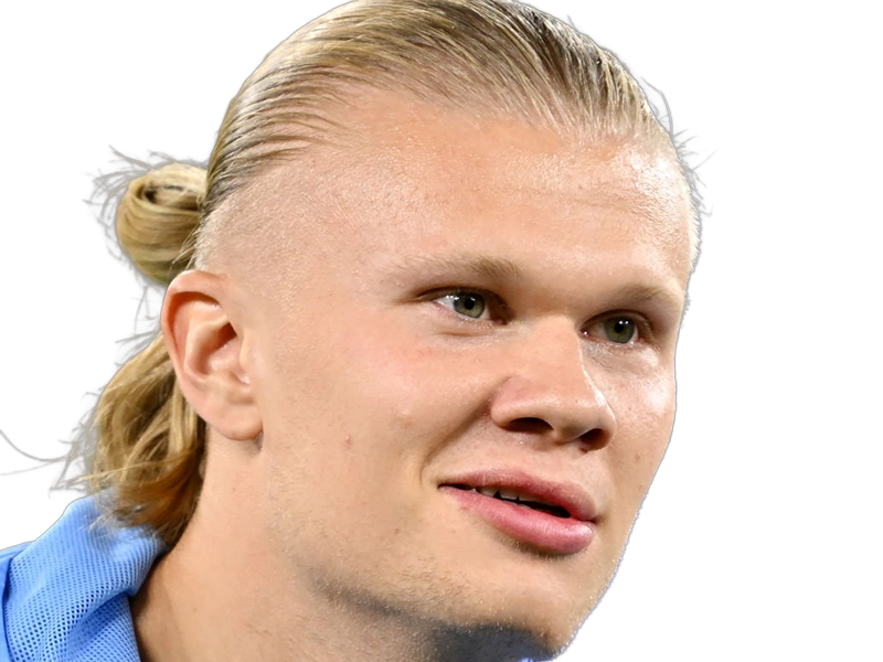 Sticker erling haaland haland braut cyborg homme sportif footballeur norvegien anglais blond yeux bleus vingtaine vingtenaire par Dark-63