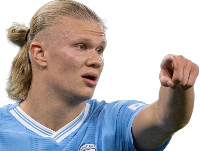 Sticker erling haaland haland braut cyborg homme sportif footballeur norvegien anglais blond yeux bleus vingtaine vingtenaire par Dark-63