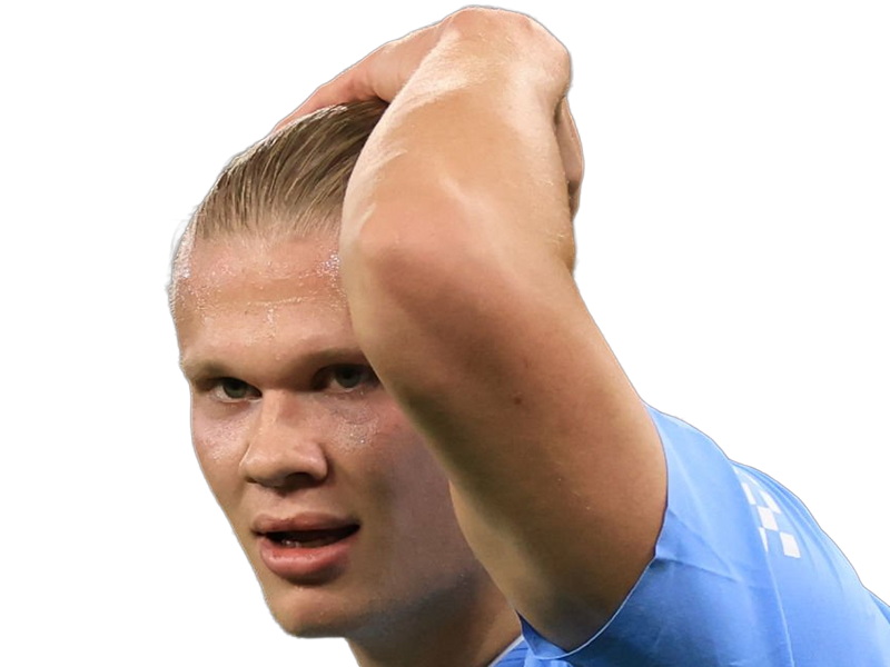 Sticker erling haaland haland braut cyborg homme sportif footballeur norvegien anglais blond yeux bleus vingtaine vingtenaire par Dark-63