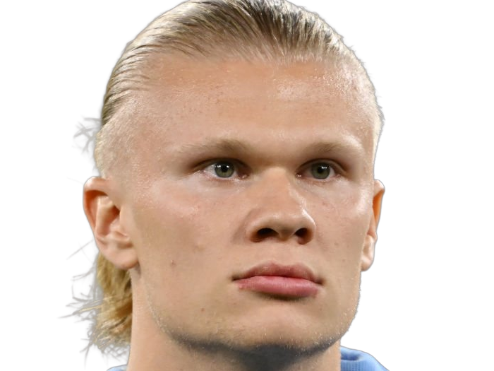 Sticker erling haaland haland braut cyborg homme sportif footballeur norvegien anglais blond yeux bleus vingtaine vingtenaire par Dark-63