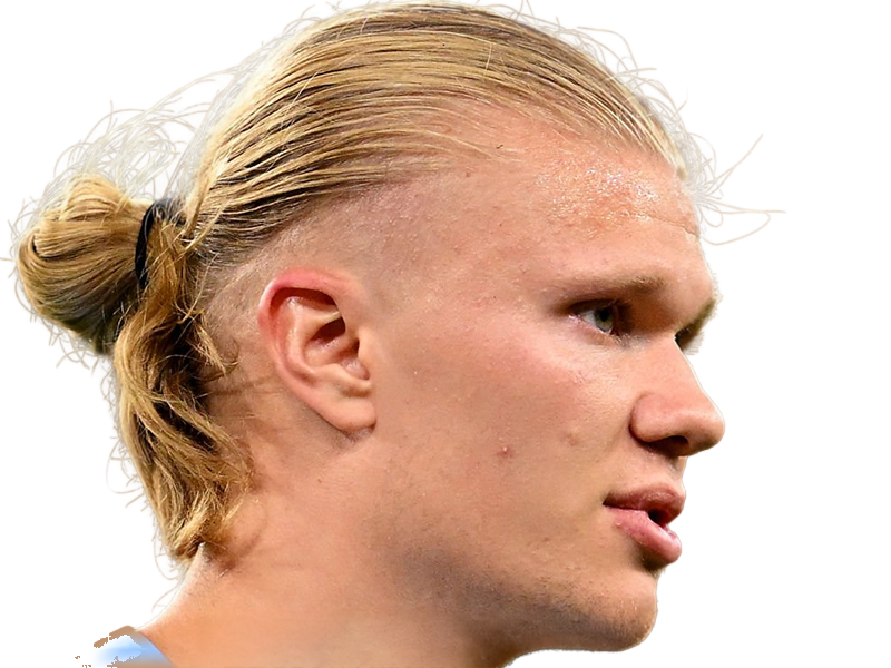 Sticker erling haaland haland braut cyborg homme sportif footballeur norvegien anglais blond yeux bleus vingtaine vingtenaire par Dark-63
